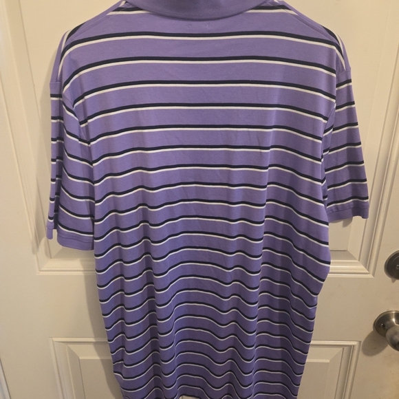 Polo by Ralph Lauren Purple Striped Men's Polo‎ Shirt - Picture 4 of 4
